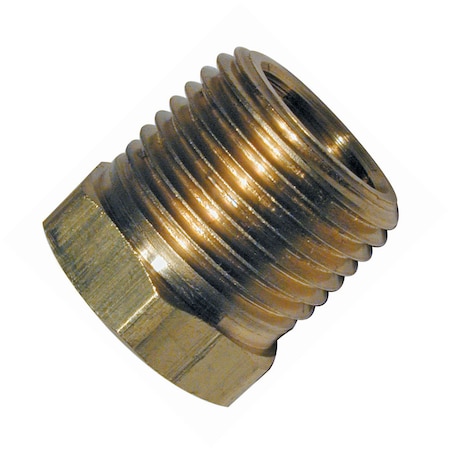 Tru-Flate ADAPTER FITTING 1/4 Inch Female NPT x 3/8 Inch Male NPT; Bushing; Brass; Single; Carded Packaging 21-535