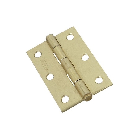 National Hardware Narrow Hinge, 3 in W Frame Leaf, 0.065 in Thick Frame Leaf, Steel, Brass, 28 lb N142-067