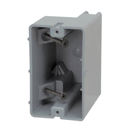 Smart Box Device Box, 1 -Gang, 4 -Knockout, 1/2 in Knockout, PVC, Gray, Wall Mounting MSB22+