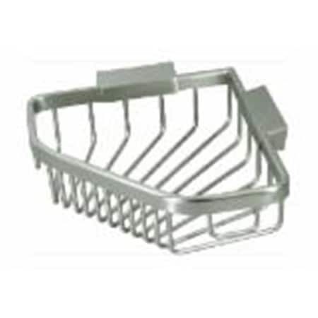 Ricki'S Rugs 6 in. Solid Brass Pentagon Wire Corner Shower Basket, Satin Nickel RI843350