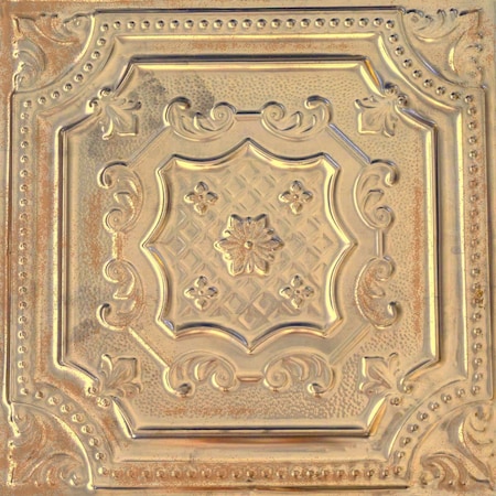 Shanko AllDayTony Pattern612 Antiq wht Copper Surface Mount Vintage HandPainted Standard CeilingTiles, 12PK ADT612-NU-STD-ATWCP-12