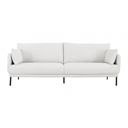 Homeroots 85" Off White Sofa With Black Legs 480936