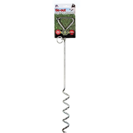 Prevue Pet Products 24 in. Heavy Duty Spiral Tie-Out Stake, Stainless Steel PP-2112