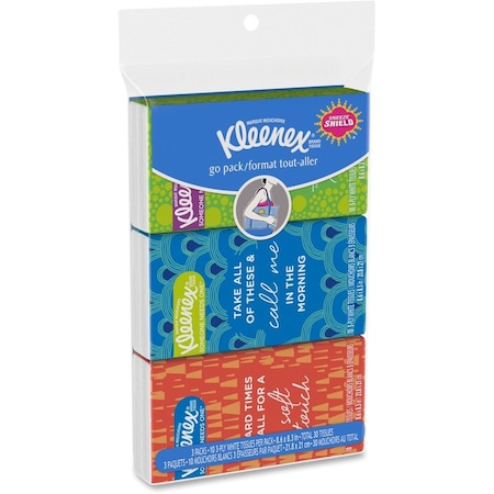 Kleenex On The Go Packs 3 Ply Facial Tissues, 10 Sheets, 36 PK 11976