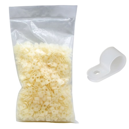 Cable Ties Unlimited Cable Clamp, 1/8 in Bundle Dia, 3/8 in W, Nylon 6/6, Natural, 1000PK CC3-1/8-9M