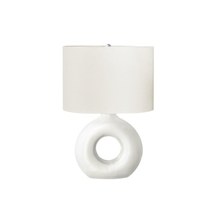 Monarch Specialties Lighting, 24"h, Table Lamp, White Ceramic, Ivory / Cream Shade, Contemporary, Modern I 9672