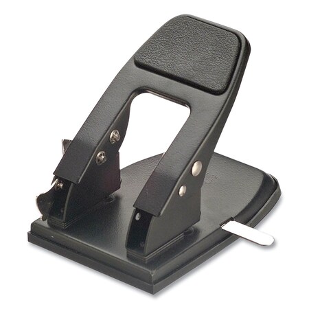 Officemate Fifty-Sheet Heavy-Duty Two-Hole Punch with Padded Handle, 1/4in. Holes, Black 90082