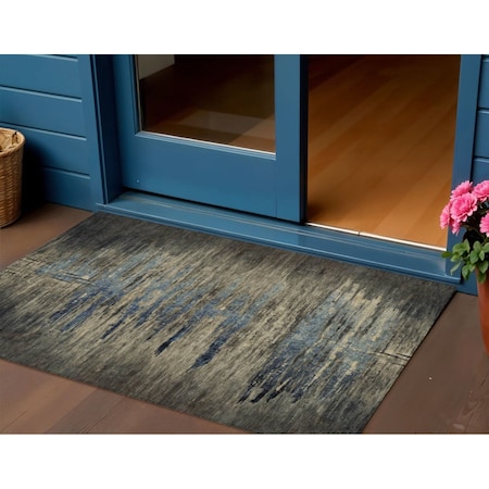 Homeroots 3' X 5' Coffee Abstract Washable Indoor Outdoor Area Rug 608850