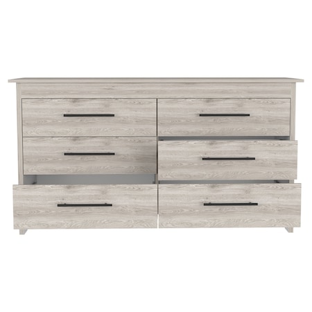 Homeroots 59" Light Gray Six Drawer Double Dresser 544020