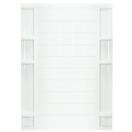 Sterling Ensemble Shower Back Wall, 7212 in L, 60 in W, Vikrell, HighGloss, Alcove Installation, White 72132100-0