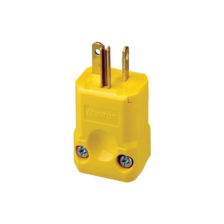 Leviton Straight Blade Plug, 20 A, Yellow 5456-VY