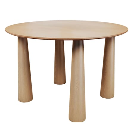 Homeroots 45" Natural Solid Wood Round Top Dining Table 721128