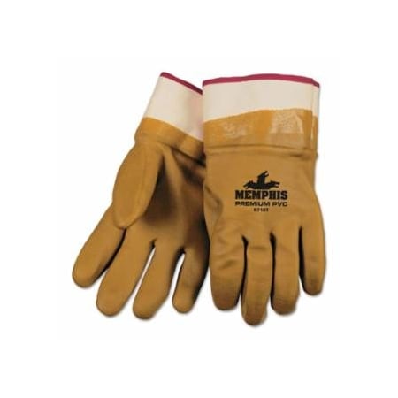 Mcr Safety Foam Lined Gloves, PVC, Safety, Orange/Sandy, Large, 12PK 127-6710T