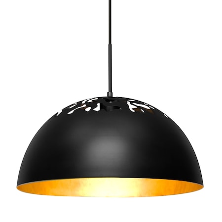Besa Lighting Besa Gordy Pendant, Black, Black Finish, 1x 60W MAX E26 Base 1JT-GORDY-BK