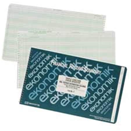 Ekonomik Systems Ekonomik Check Register Form- 20 Col.- 8-.75in.x14-.75in.- GN Ink-WE Paper EK463148