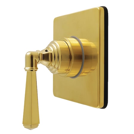 Kingston Brass Single-Handle Six-Way Diverter Valve with Square Trim Kit, Brushed Brass KS4047HL