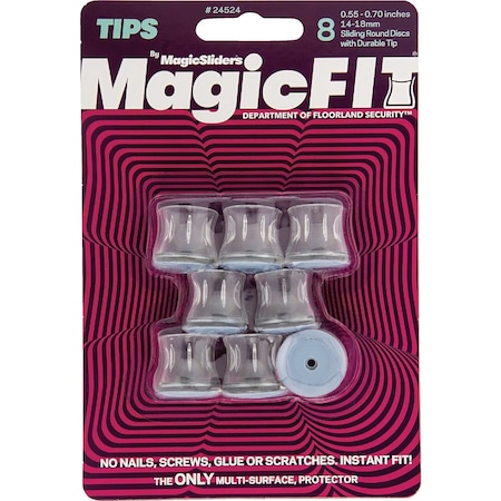 Magic Sliders Magic Fit .55'' - .70'' Round Slider, 8PK 24524