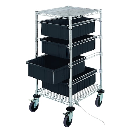 Quantum Storage Systems CONDUCTIVE BIN CART W/ 4 DIVIDABLE GRIDS BC212434M1CO