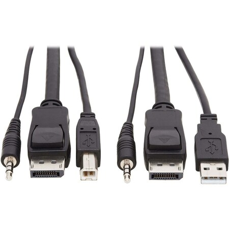 Eaton EATON Tripp Lite Series DisplayPort KVM Cable Kit, 3 in 1 - 4K DisplayPort, USB, 3.5 mm Audio P783-010