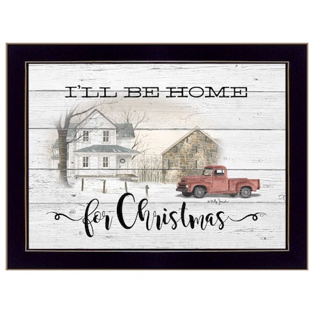 Homeroots Ill be home for Christmas 1 Black Framed Print Wall Art 415840