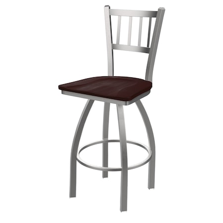 Holland Bar Stool Co 810 Contessa Stainless Steel 36in Swivel Bar Stool with Dark Cherry Maple Seat 81036SSDCMpl