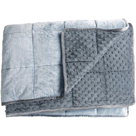 Bouncybands Soft Fleece Weighted 10lb Medium Sensory Blanket for Kids, 65in. x 45in. LPWB10GY