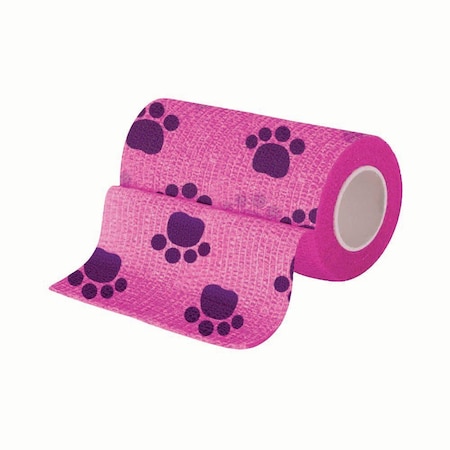 Jorgensen Laboratories JorWrap Cohesive Bandages - 4", Dog Paw Purple/Pink J1625F