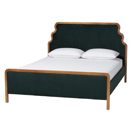 Baxton Studio Gerianne Velvet Platform Bed 267-14639-ZORO