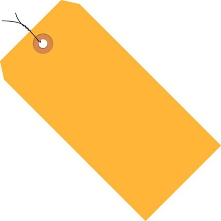 Partners Brand Shipping Tags, Pre-Wired, 13 Pt., 4 1/4" x 2 1/8", Fluorescent Orange, PK1000 G12043D