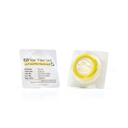 Foxx Life Sciences EZFlow Syringe Filter, 0.45um PES, 33mm, Sterile, 100PK 371-3415-OEM
