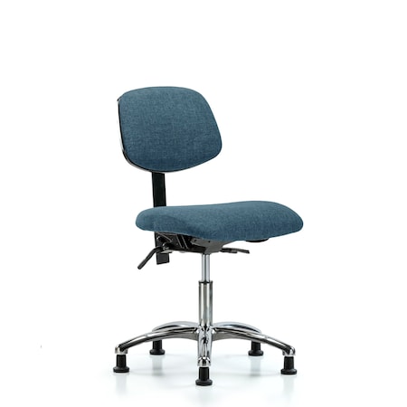 Blue Ridge Ergonomics Desk Chair Desk Chair, Fabric, Chrome Glides, Blu, No Arms, 19" to 24" Height, Fabric, Blue BR-FDHCH-CR-T0-A0-RG-F43