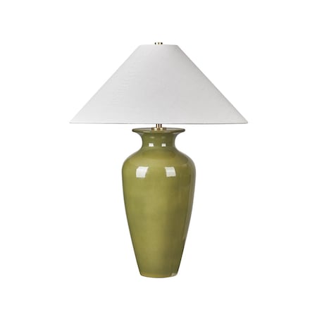 Hudson Valley Lighting Grassy Point 1 Light Table Lamp in Aged Brass and Ceramic Nori Green Finish L3529-AGB/CNG