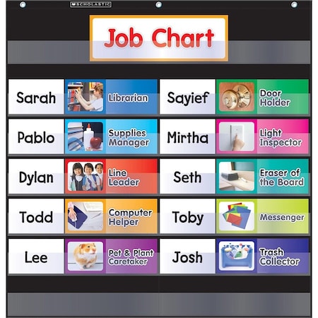 Scholastic Class Jobs Pocket Chart, Black 0545838649
