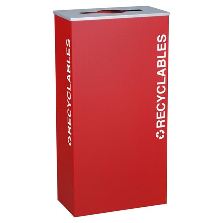 Ex-Cell Kaiser 17 Gallon Rectangular Recycling Receptacle, Ruby RC-KD17-R RBX