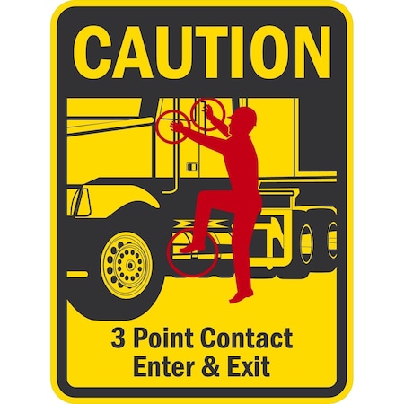 Lyle Caution 3 Point Contact Enter & Exit With Graphic, 18x24, High Intensity Prismatic, Yellow G-10485-HI_18x24