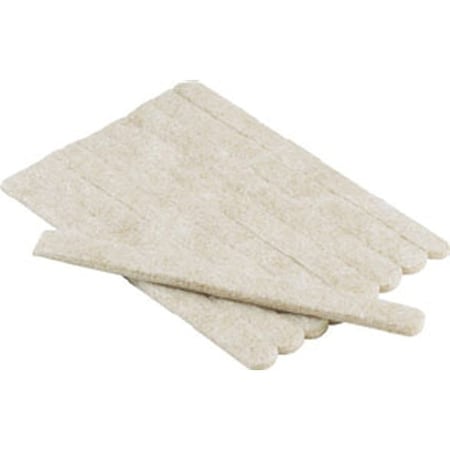 Shepherd Hardware Protective Strip, Felt Cloth, Beige, 6 in L, 1/2 in W, Rectangular 9954