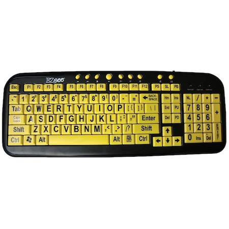 Ergoguys EZSEE LOW VISION KEYBOARD LARGE PRINT YELLOW KEYS BY ERGOGUYS CD1038
