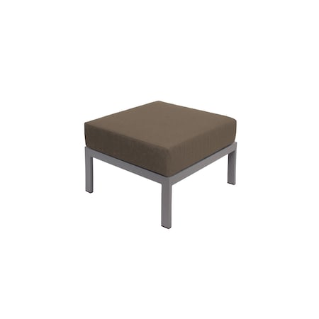 Bfm Seating Belmar Outdoor Ottoman with Sunbrella Cushion, Soft Gray Frame PH6106SG-14090
