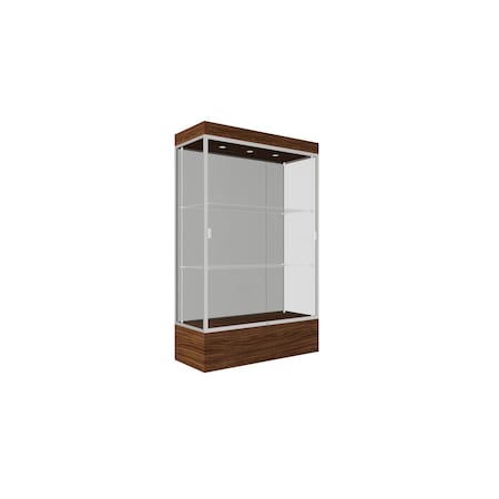 Ghent 76''H x 48''W x 20''D Edge Display Case 12'' Base w/ Harbor Back & Satin Frame 94LFHB-SN-WNH