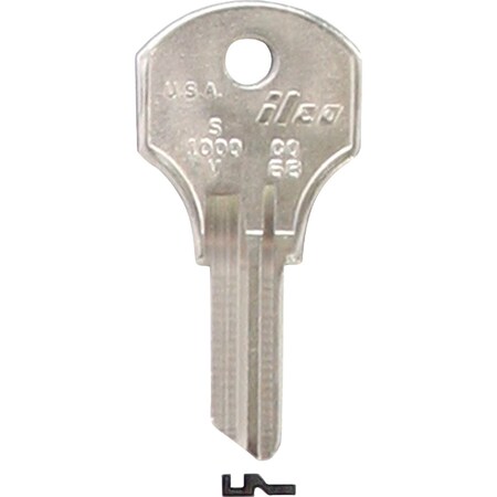 Ilco Corbin Nickel Plated File Cabinet Key CO68 / S1000V, 10PK IAL2503606B