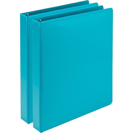 Samsill U86377 Antimicrobial Presentation View Binders 1in Capacity Turquoise 2 Pack U86377