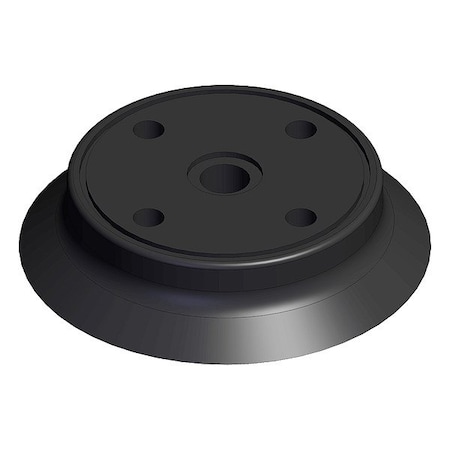 Smc Vacuum Pad, Black, Flat with Ribs Pad ZP63HS