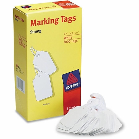 Avery Dennison Key Tag, Medium-Weight Stock, White, Rectangle, 1000 PK 12201