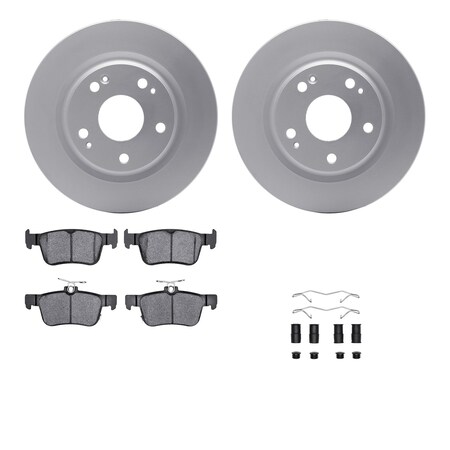 Dynamic Friction Co DFC Brake Rotor with 5000 Brake Pads and Hardware Kit 6512-59507