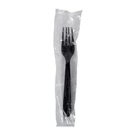 Rdi PP Cutlery Individually Wrapped Heavy Weight Black Forks 1000cs, 1000PK F-CT-PP-FRK-W-HWB