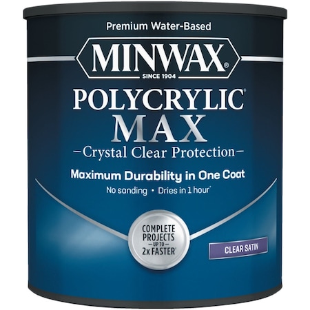 Minwax Polycrylic Max Interior Stain Clear Satin 1 Qt. 611115555