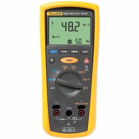 Fluke Megohmmeter, CAT III 1000V, CAT IV 600V, Insulation Resistance .01 megaohm to 10 gigohm, Backlit FLUKE-1507