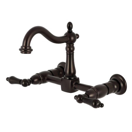 Kingston Brass Two-Handle Wall Mount Bridge Kitchen Faucet, Oil Rubbed Bronze KS1265AL