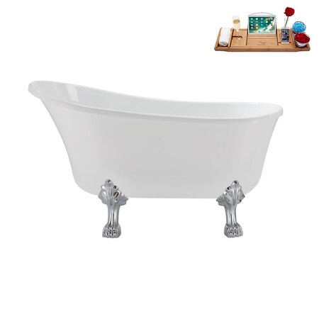 Streamline 51.2 in L, 25.6 in W, Glossy White, Acrylic, Reversible N373CH-IN-CH