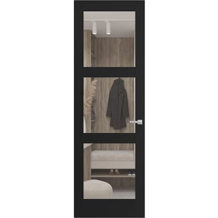 Sartodoors Hidden Door, Lucia 2555 Matte Black Concealed Metal Frame 36 x 80 Left-hand Outswing LUCIA2555MF-BLK-36x80-LH-O